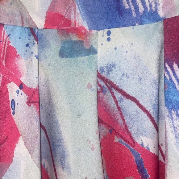 Nylon Apparel Womens Pants Trousers Size Large Multicolor Wide Leg Abstract New - Picture 10 of 12